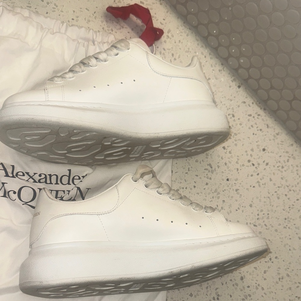 Alexander McQueen White Platform Leather Sneakers with dustbag - Picture 9 of 12